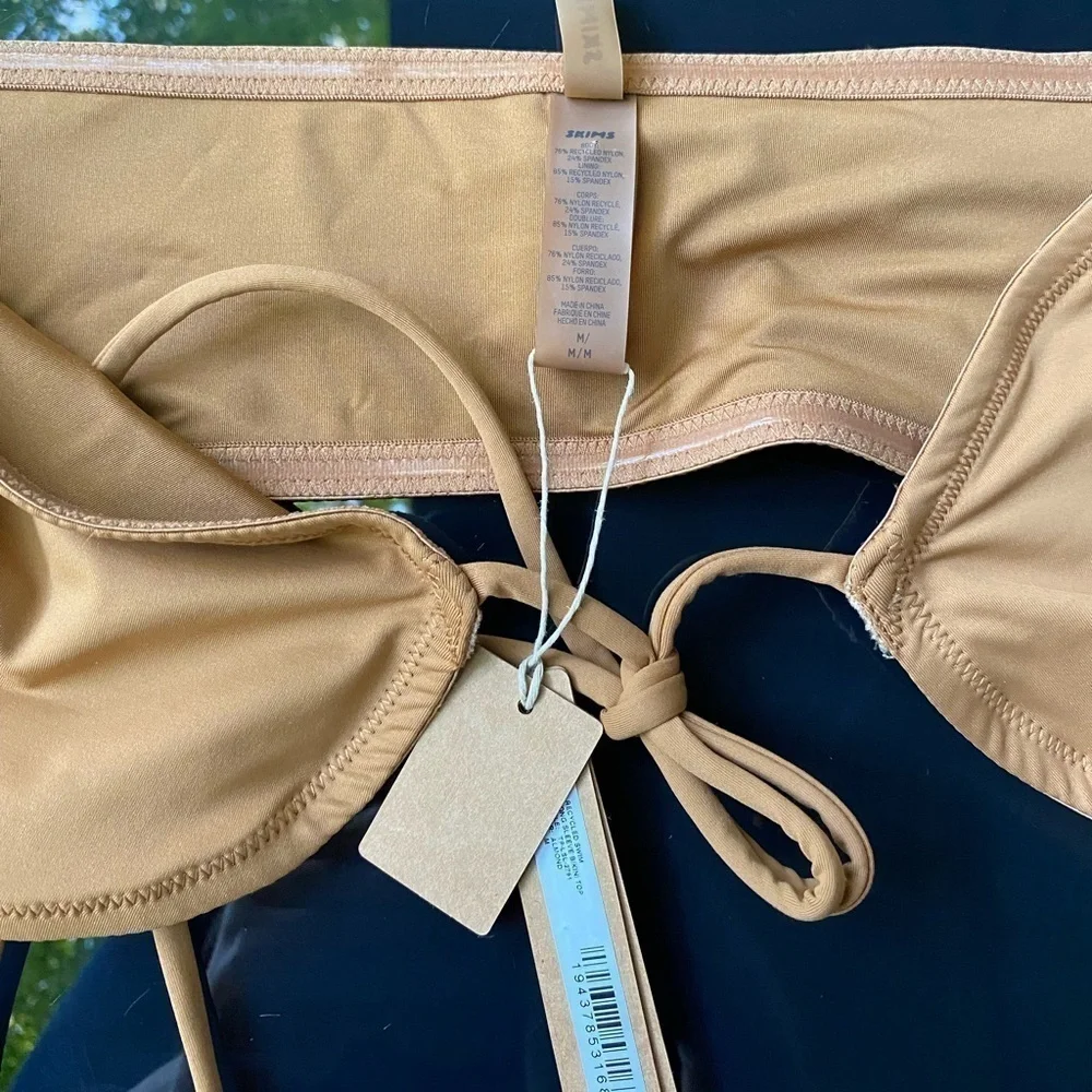 NWT SKIMS SWIM LONG SLEEVE BIKINI TOP & SWIM MID WAIST BOTTOM